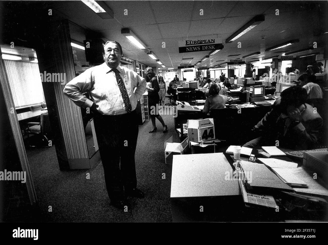 Robert Maxwell at the European office Stock Photo