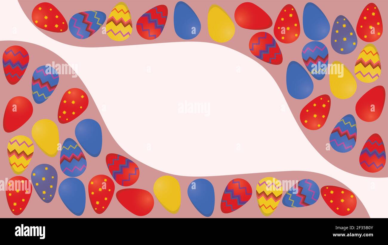 Easter colorful eggs design illustration for covers, add text, scalable vector Stock Vector