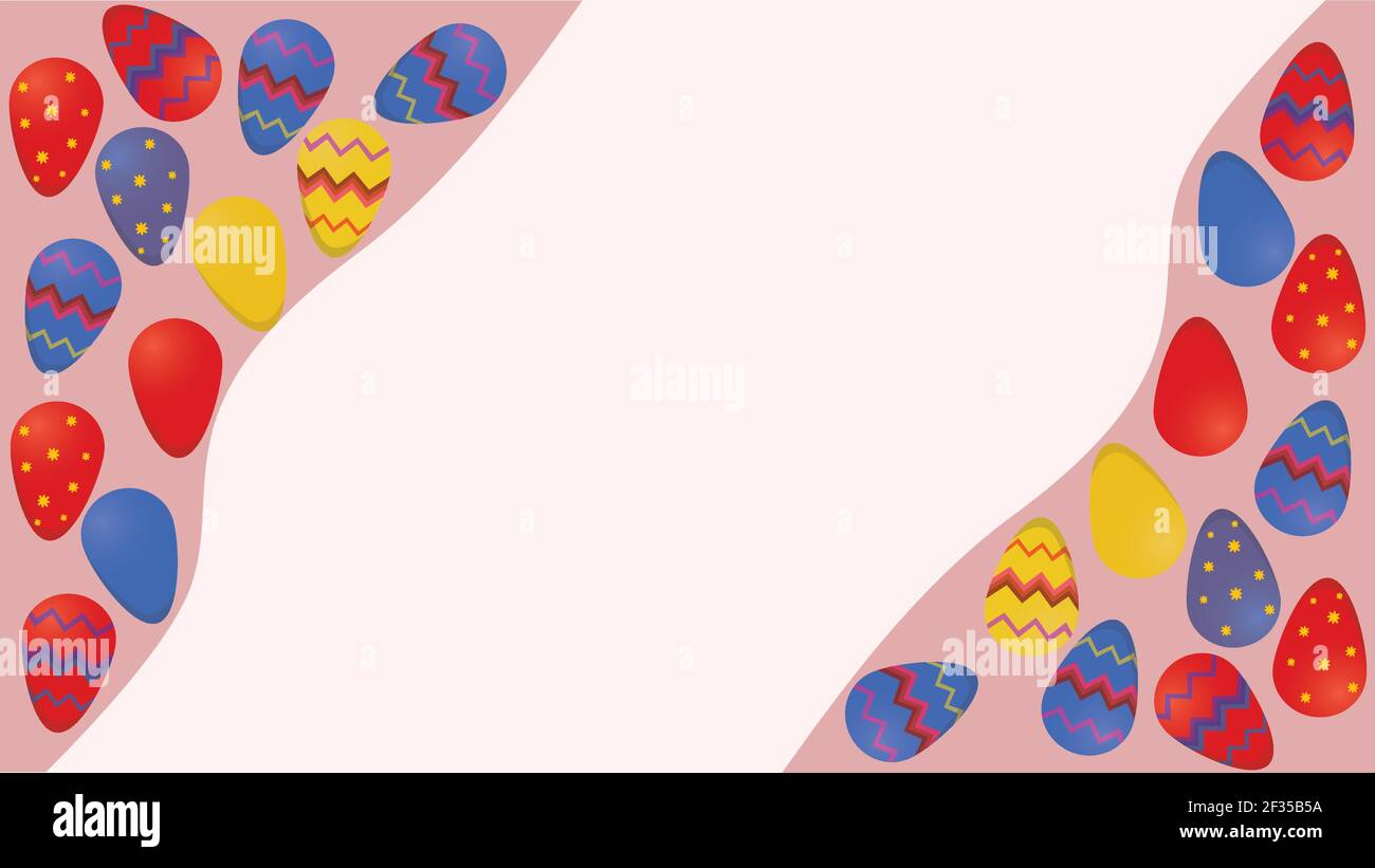 Easter colorful eggs design illustration for covers, add text, scalable vector Stock Vector
