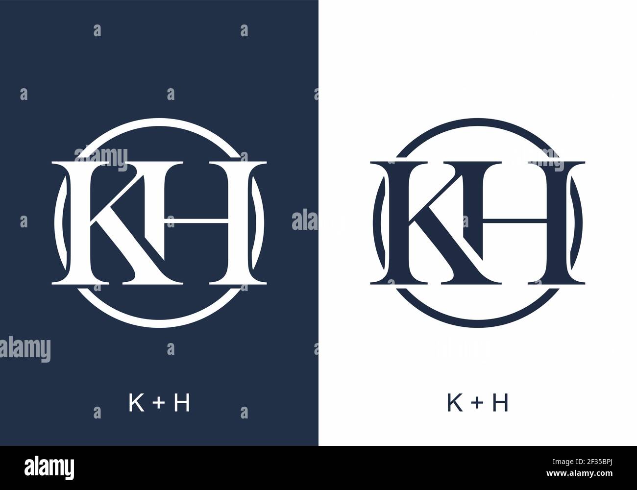 Blue white of KH initial letter design Stock Vector Image & Art Alamy