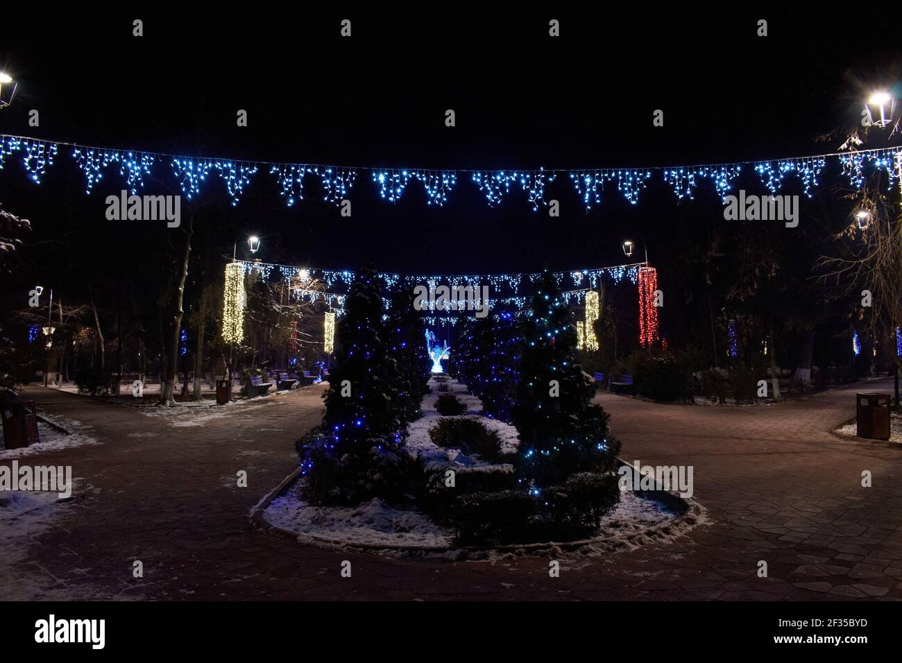 Christmas lights in the city Stock Photo Alamy