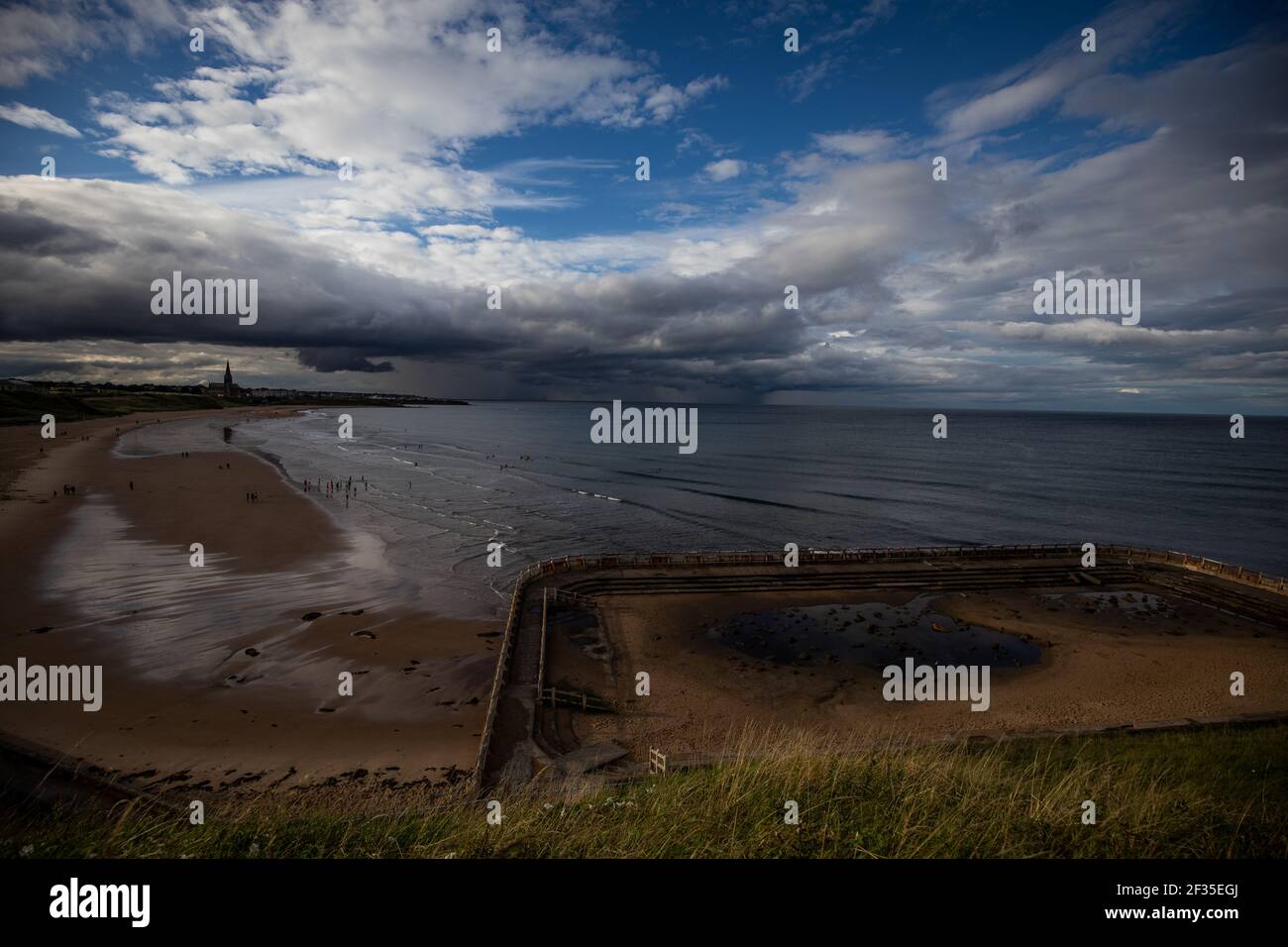 Tynemouth Outdoor Pool on Tynemouth Longsands in North Shields Stock