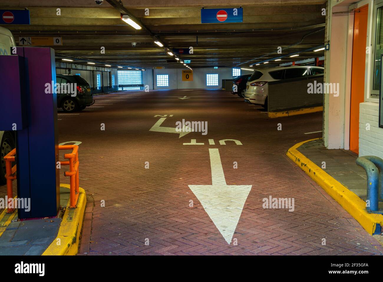 Exit of a parking garage Stock Photo