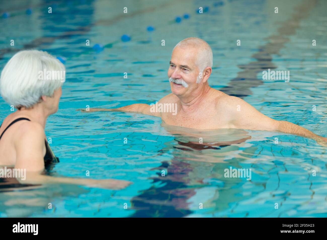 senior people doing activity in the swimming pool Stock Photo - Alamy