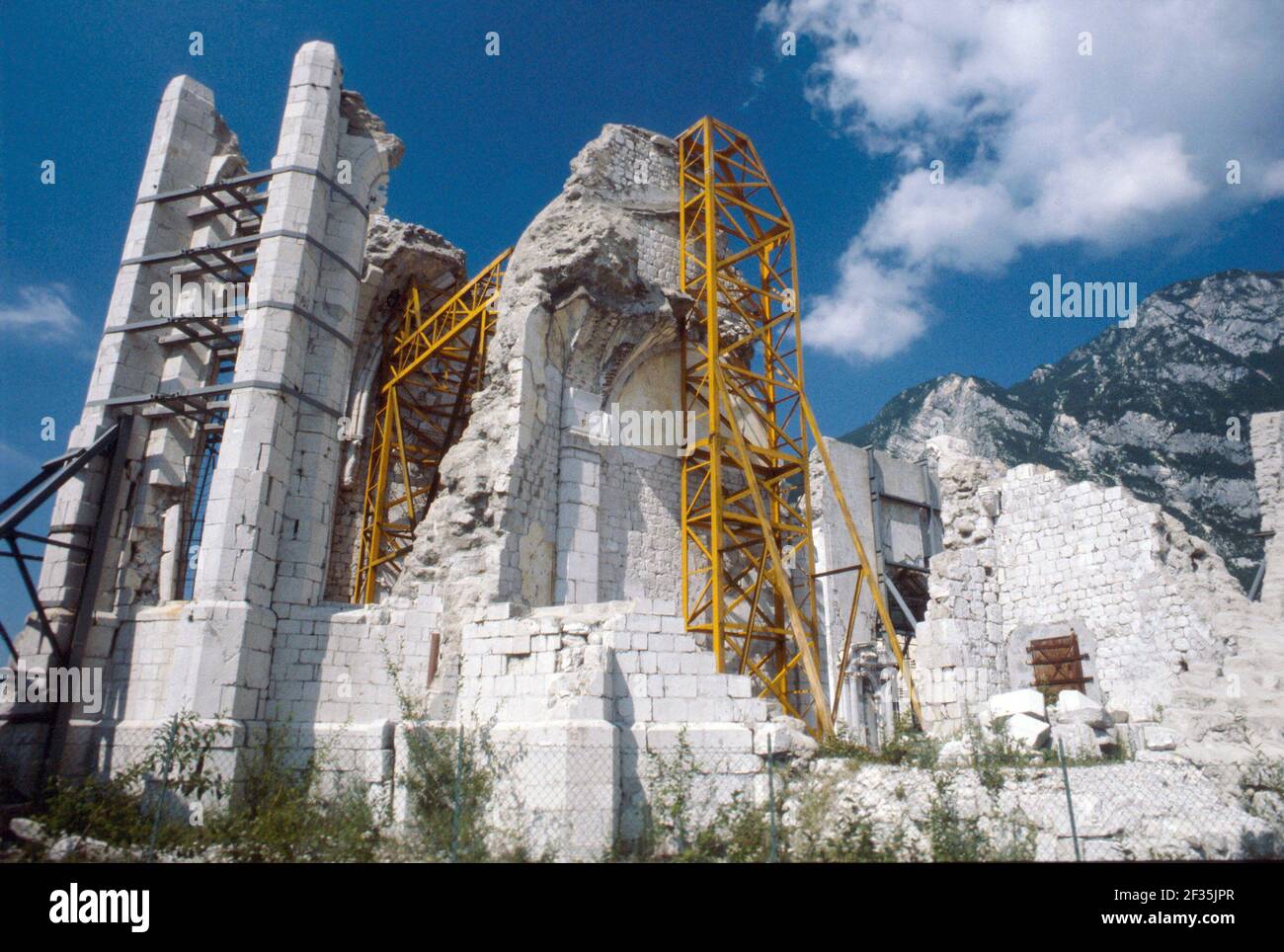 February 1980, reconstruction in Friuli (Northern Italy) after the earthquake of May 1976 Stock Photo