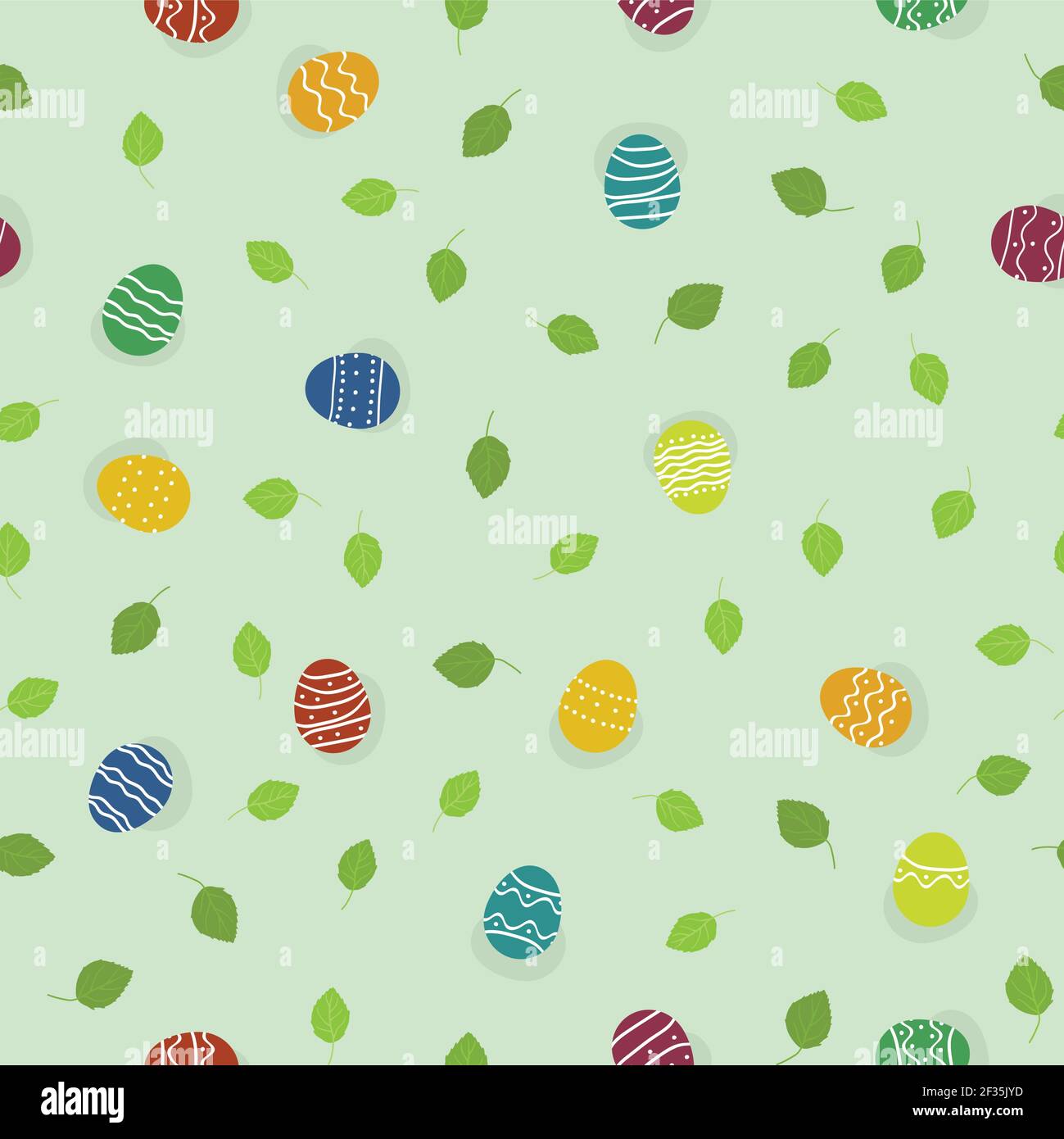 Easter eggs and birch leaves - vector background Stock Vector Image ...