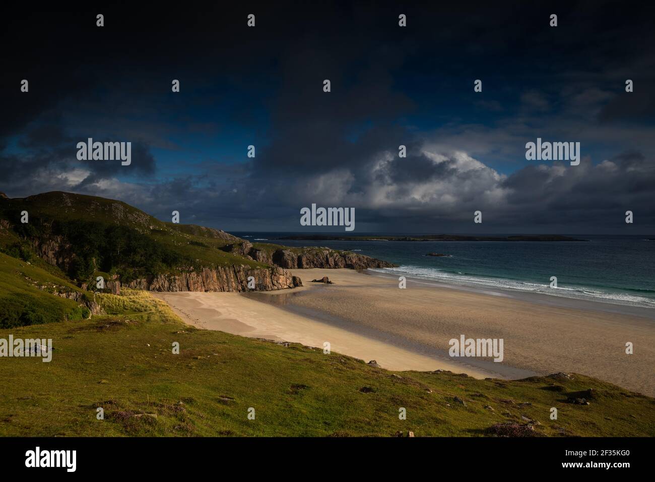 Ceannabeinne Beach on the A838 near Durness, Scotland Stock Photo