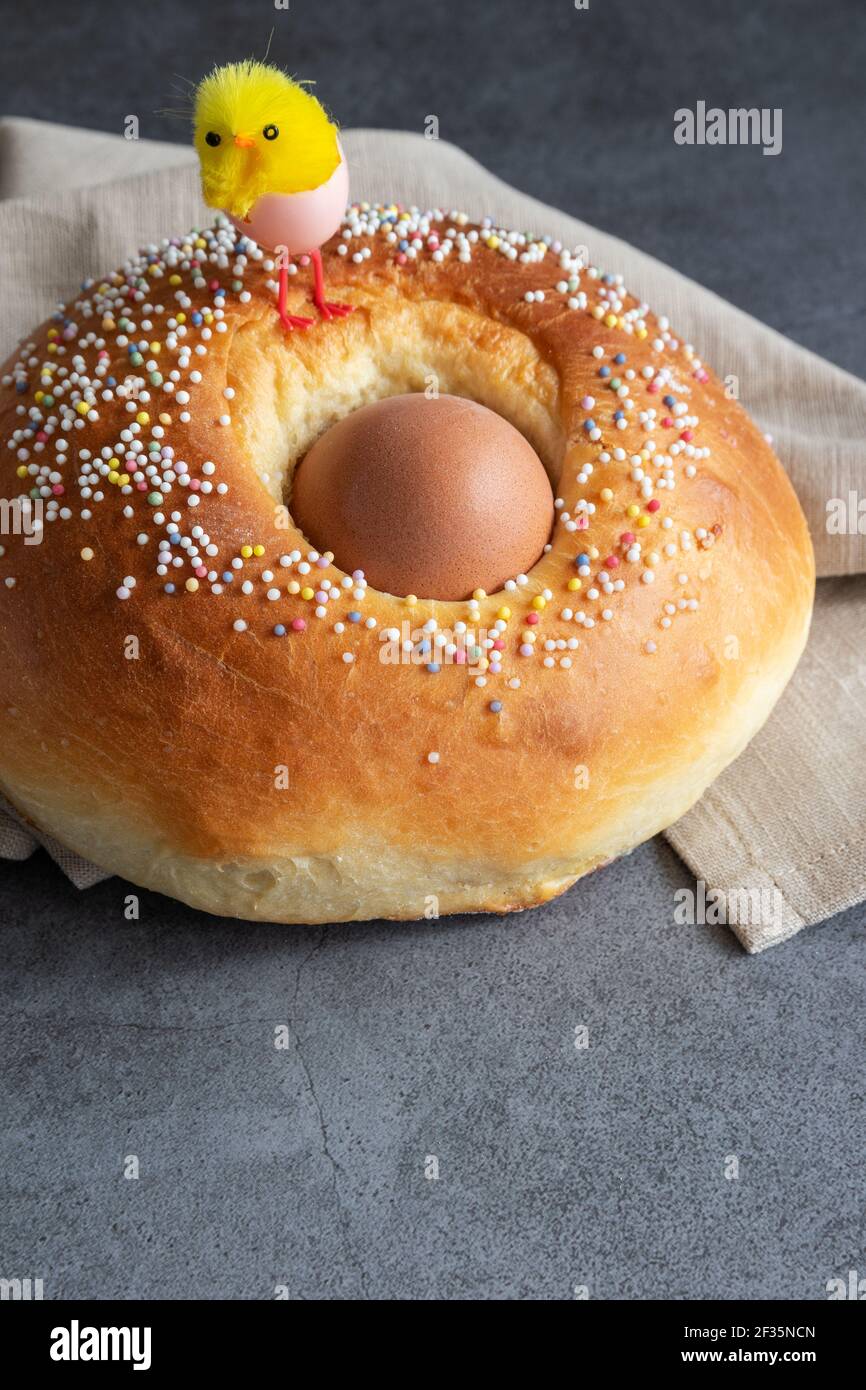 Homemade easter bread traditional spanish recipe Stock Photo