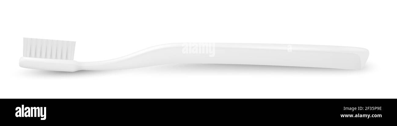 Vector 3d Realistic White Plastic Blank Toothbrush Icon Isolated on ...