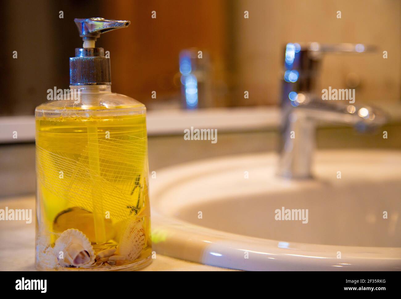 liquid soap in the bathroom Stock Photo - Alamy