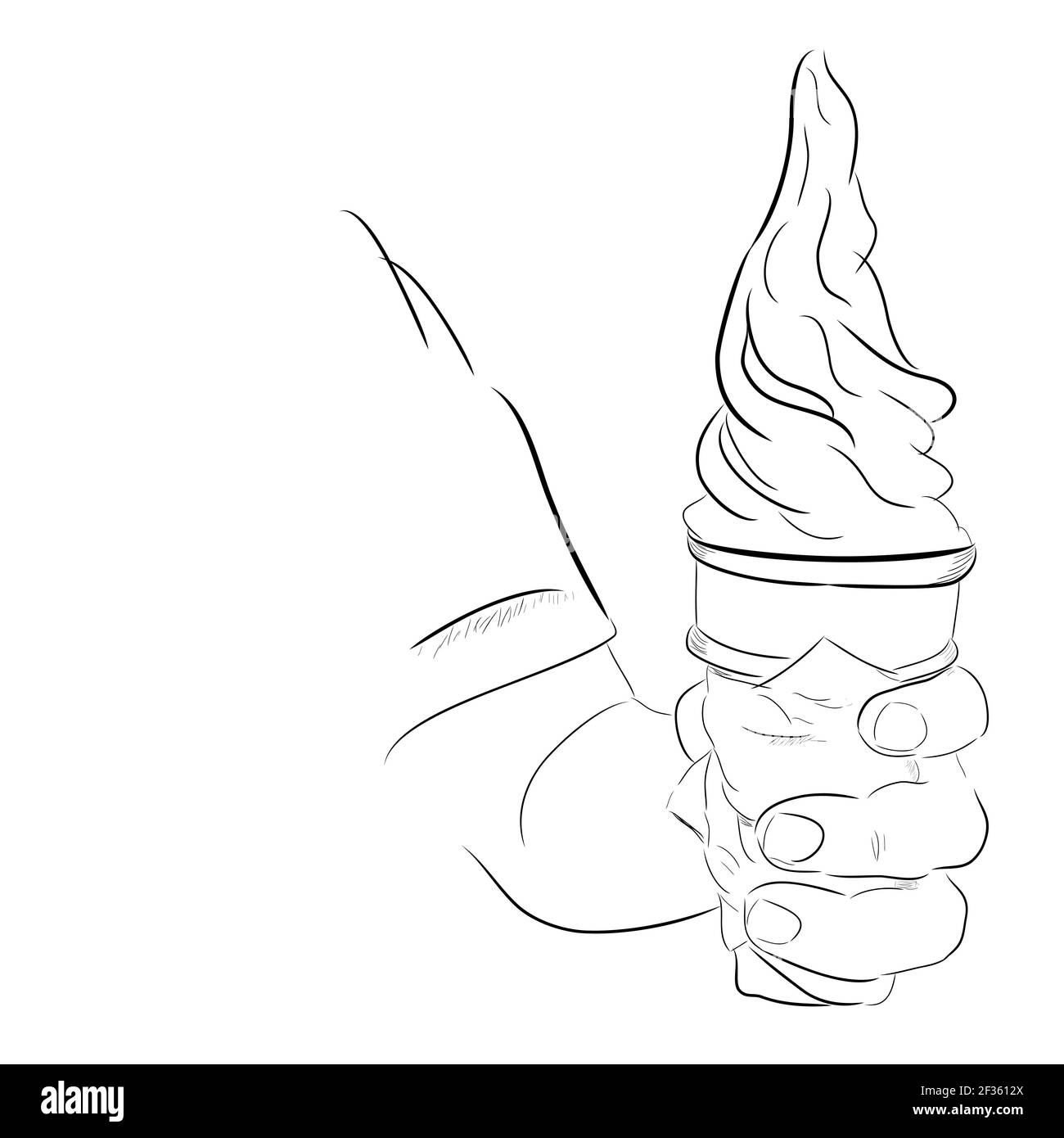 鉛筆画「Sweet strawberry ice cream」　B5大サイズ Strawberry ice cream: Strawberry ice cream on cover and Dot Graph