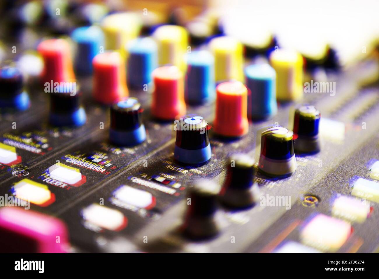 DJ sound mixer illustration with 3d stereo effect.Professional stage ...
