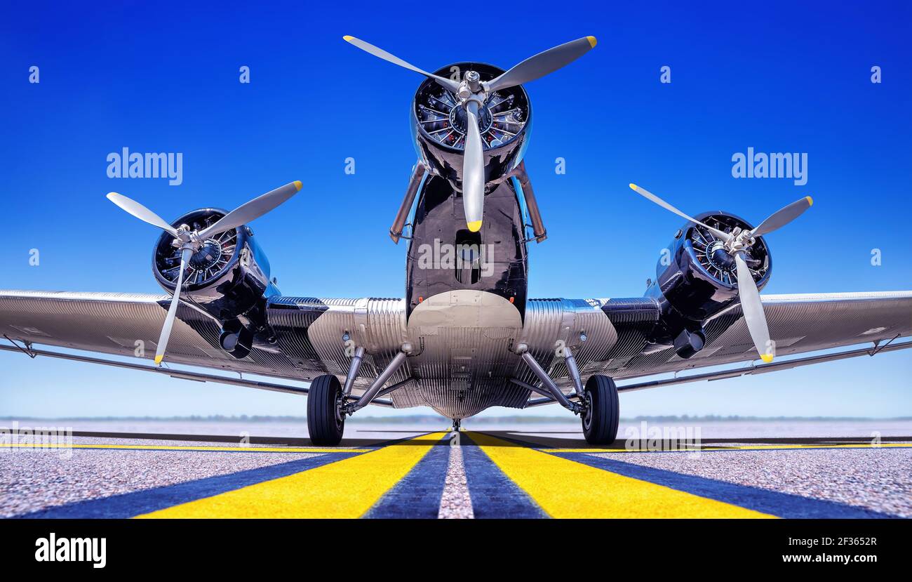 historical aircraft on a runway Stock Photo Alamy