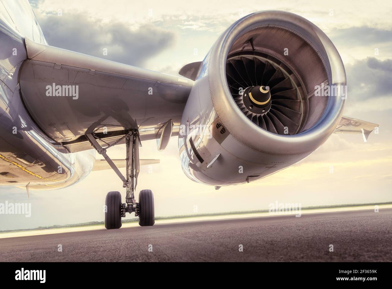 turbine of an modern airplane Stock Photo