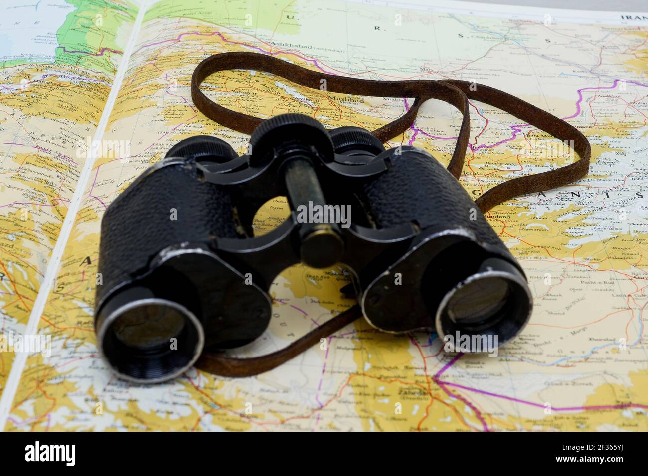 Vintage binoculars, France Stock Photo Alamy