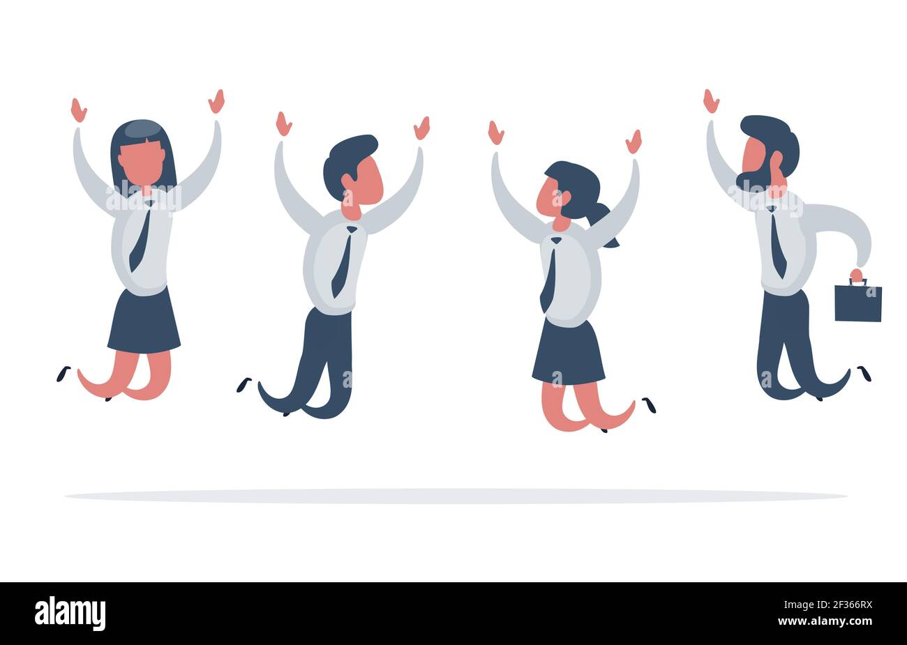 Young excited business woman Stock Vector Images - Alamy