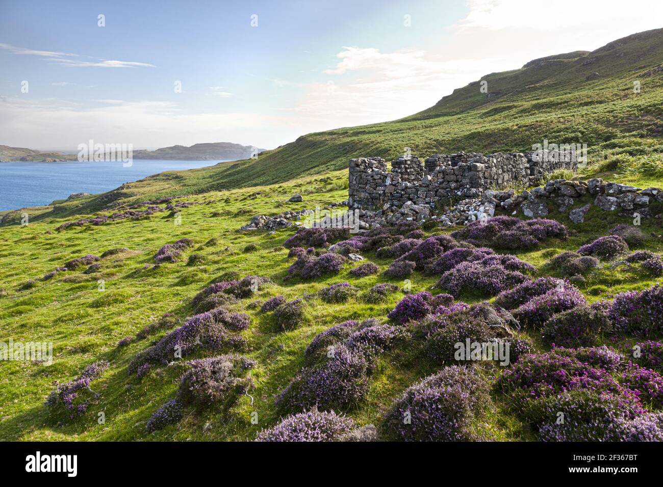A deserted settlement at Burg, Isle of Mull, Argyll and Bute, Inner Hebrides, Scotland, UK Stock Photo