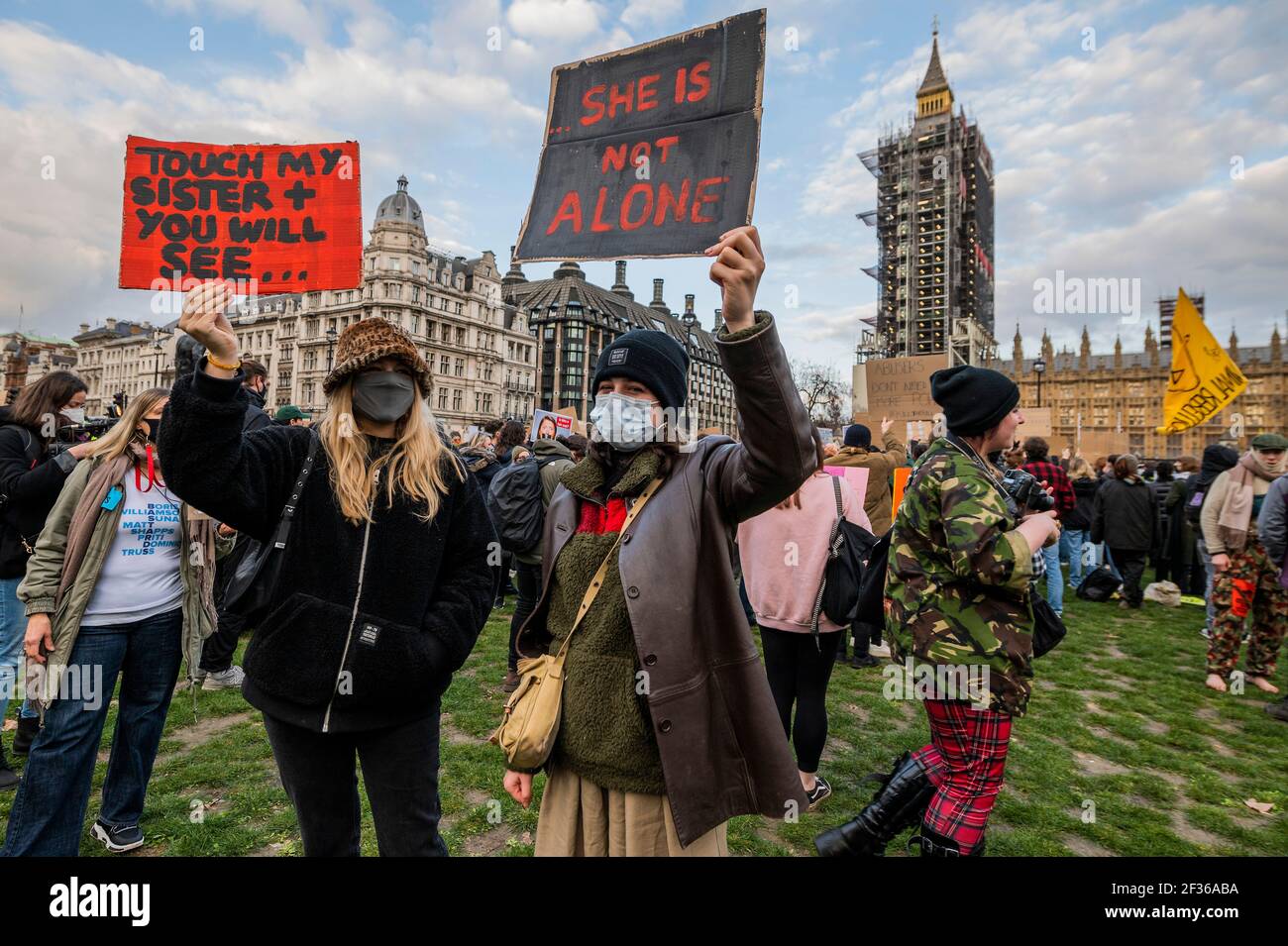London, UK. 15th Mar, 2021. Protests in central London after the police cleared the vigil at the Clapham Common Bandstand for Sarah Everard. Credit: Guy Bell/Alamy Live News Stock Photo