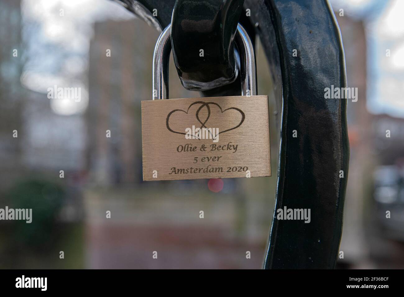 Love Lock At Amsterdam The Netherlands 4 3 2020 Stock Photo Alamy