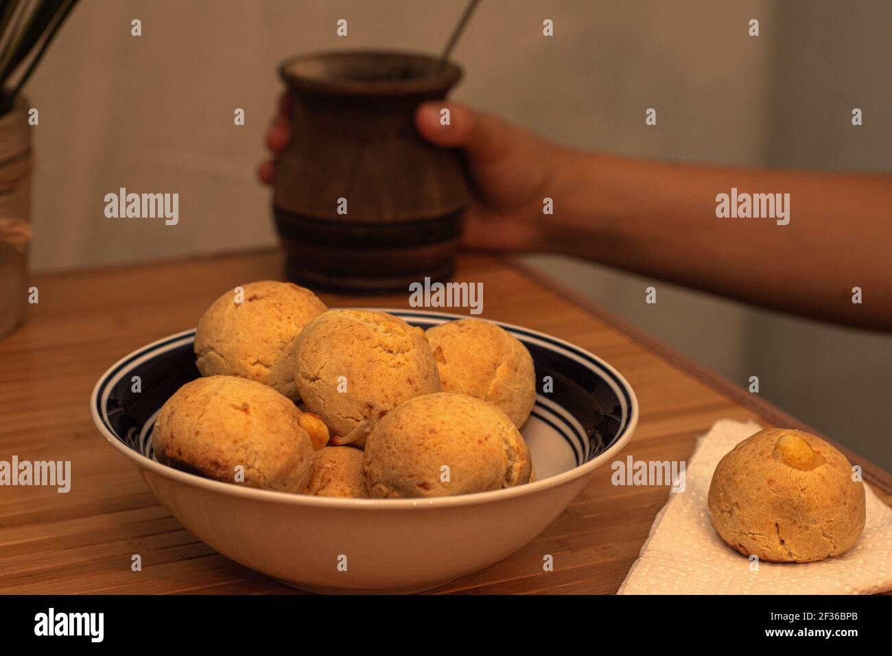 Home made, cheese bread from a traditional Argentina cousine and background. Gastronomy