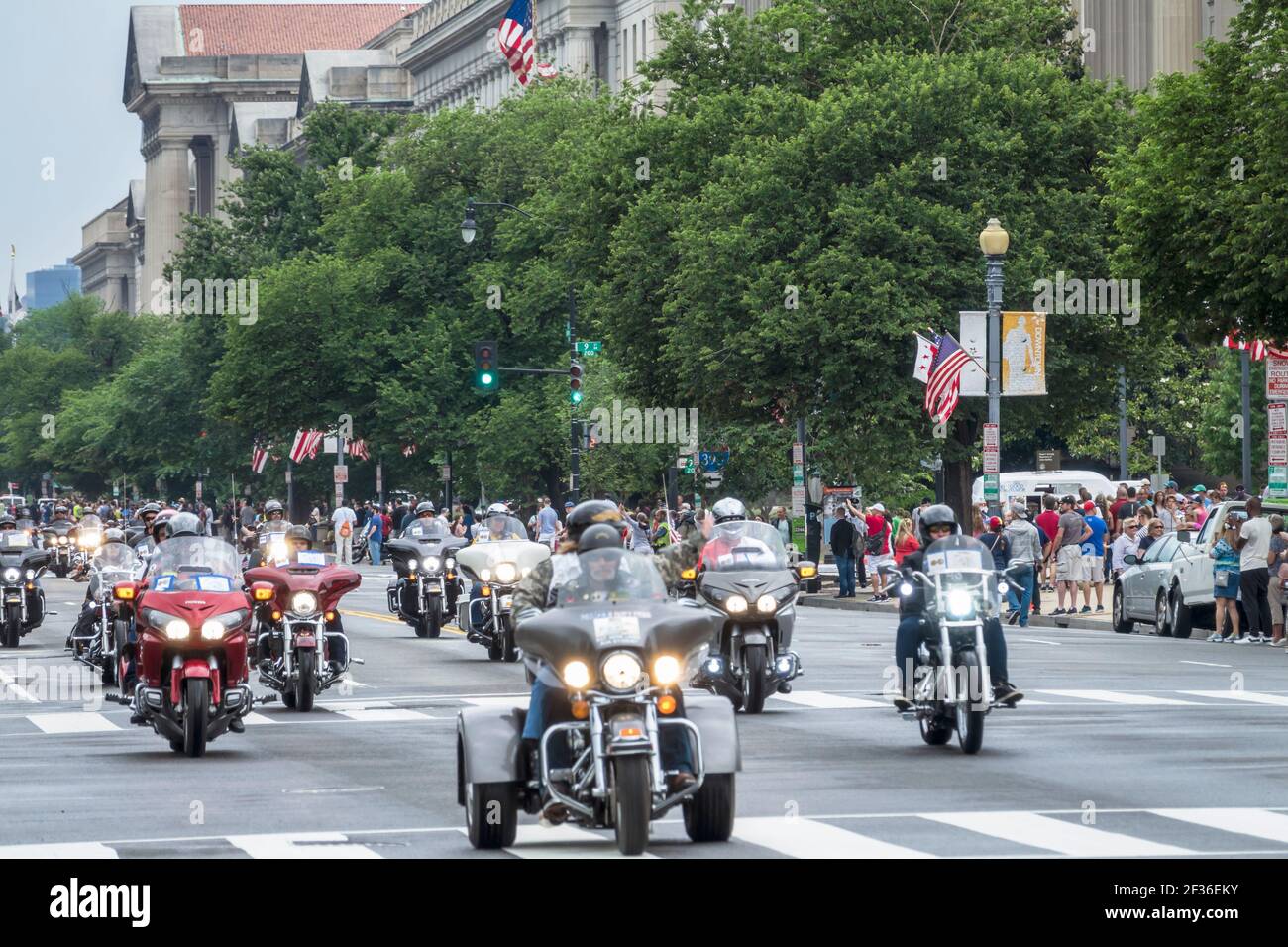 Washington DC,Constitution Avenue,Rolling Thunder Ride for Freedom biker bikers motorcycle motorcycles rally,protest protesters, Stock Photo