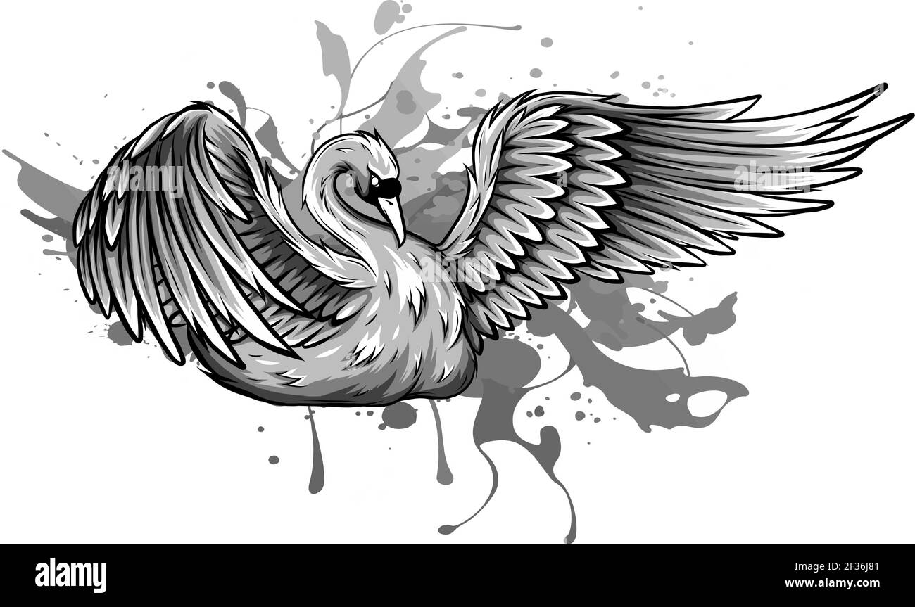 monochromatic Vector illustration of swan symbol or icon Stock Vector Image & Art Alamy