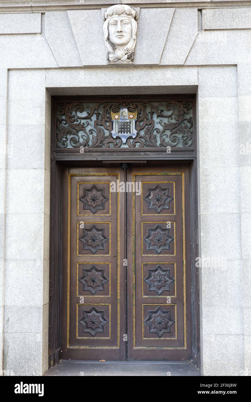 decorative steel security door in London Stock Photo