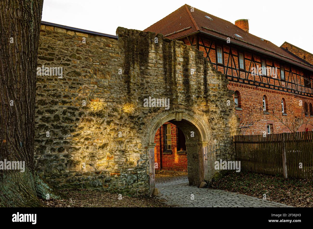 An old stone wall of an ancient castle Stock Photo - Alamy