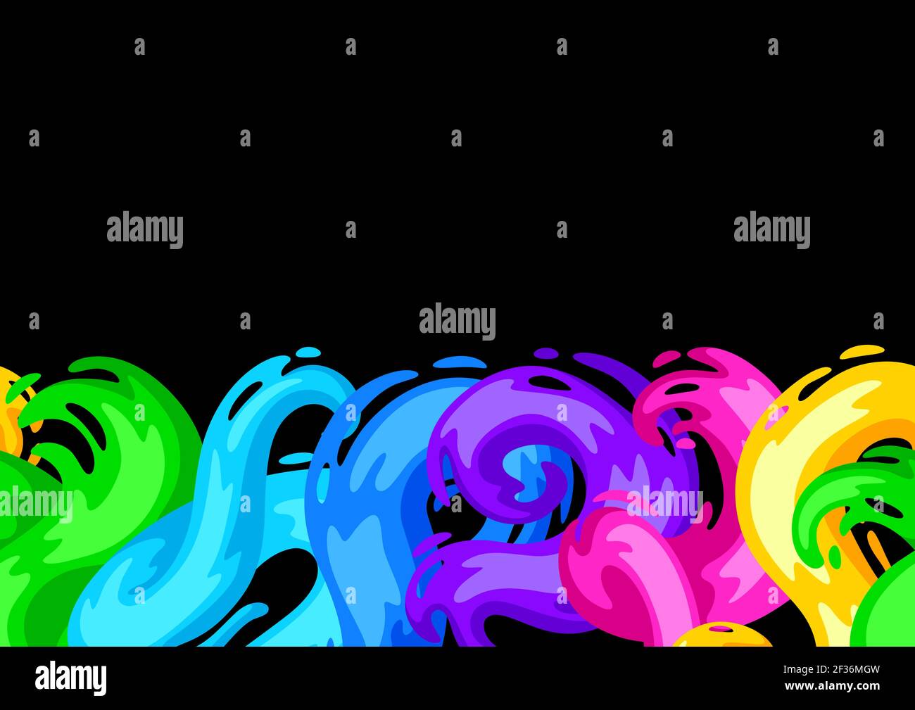 Seamless pattern with colored swirls or paint blots. Stock Vector