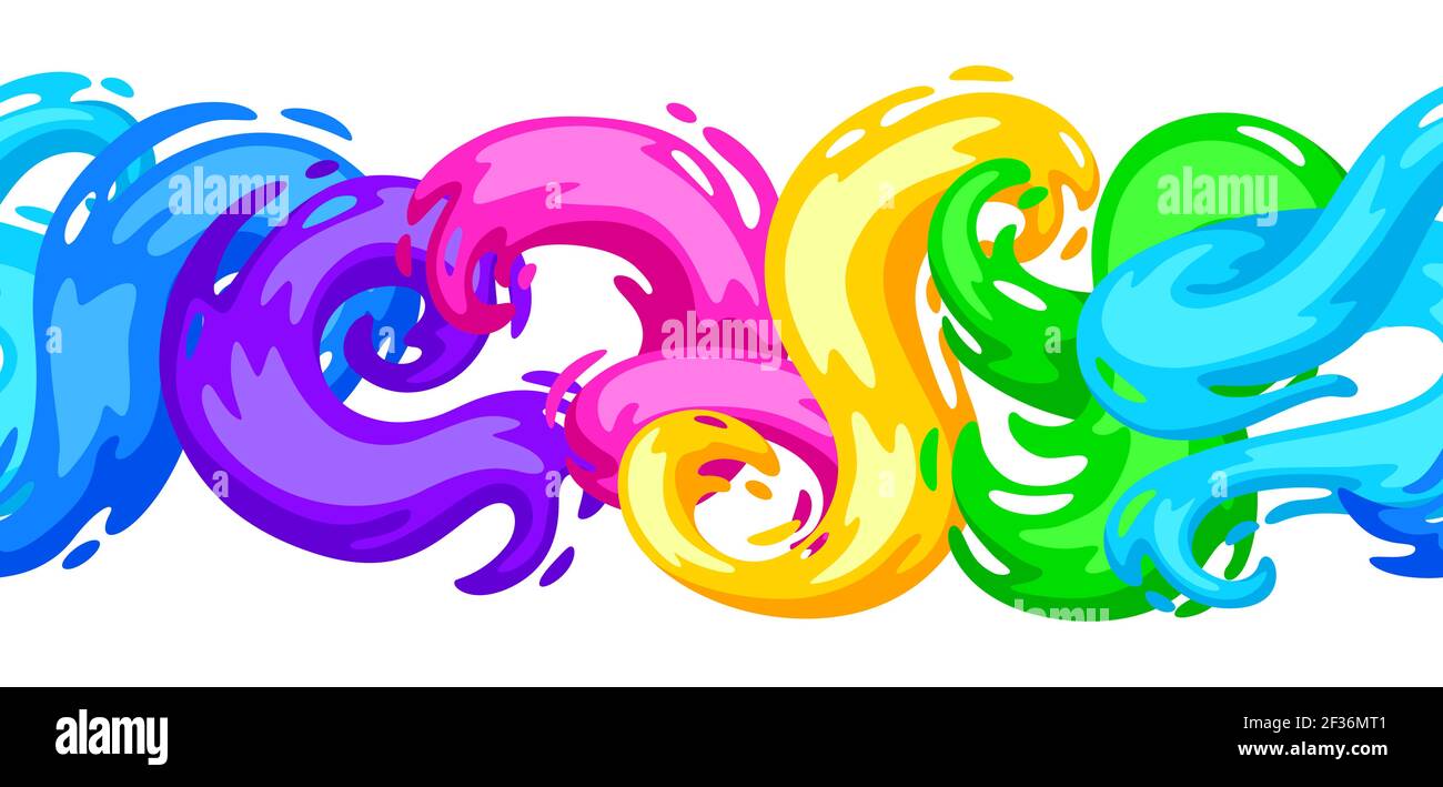 Seamless pattern with colored swirls or paint blots. Stock Vector