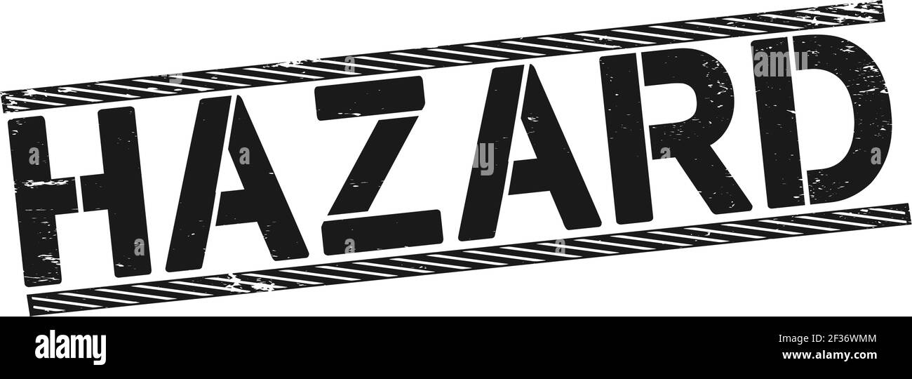 Hazard grunge rubber stamp, vector illustration on white Stock Vector ...