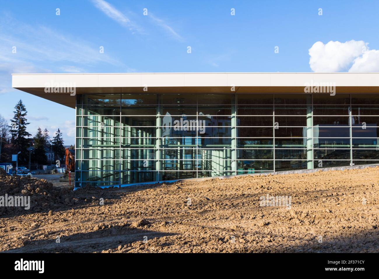 Hungary Pool Building Construction of the new swimming pool building, Sopron, Hungary Stock ...