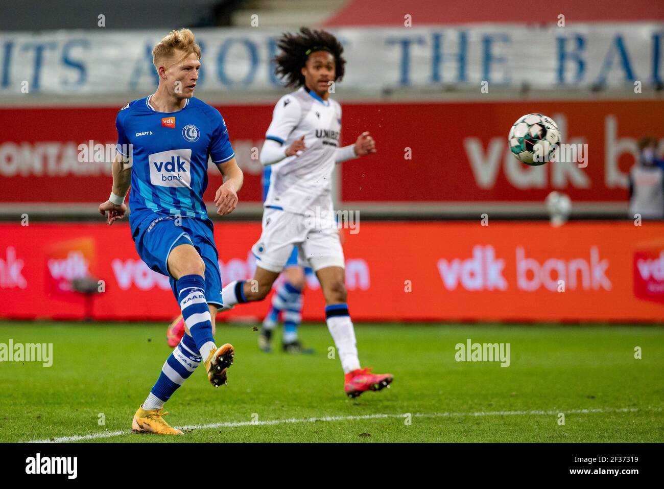 Gent's Andreas Hanche Olsen pictured in action during a soccer match between Club Brugge KV and KAA Gent, Monday 15 March 2021 in Brugge, a postponed Stock Photo