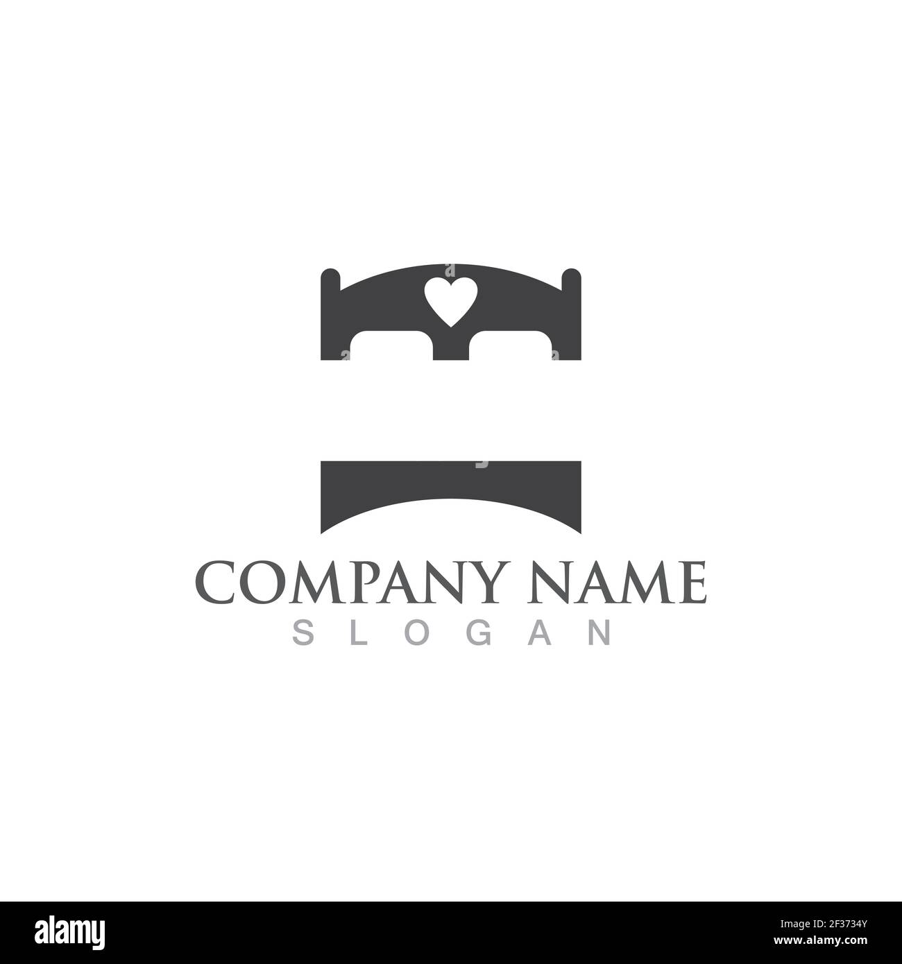 Bed logo and symbol vector image Stock Vector