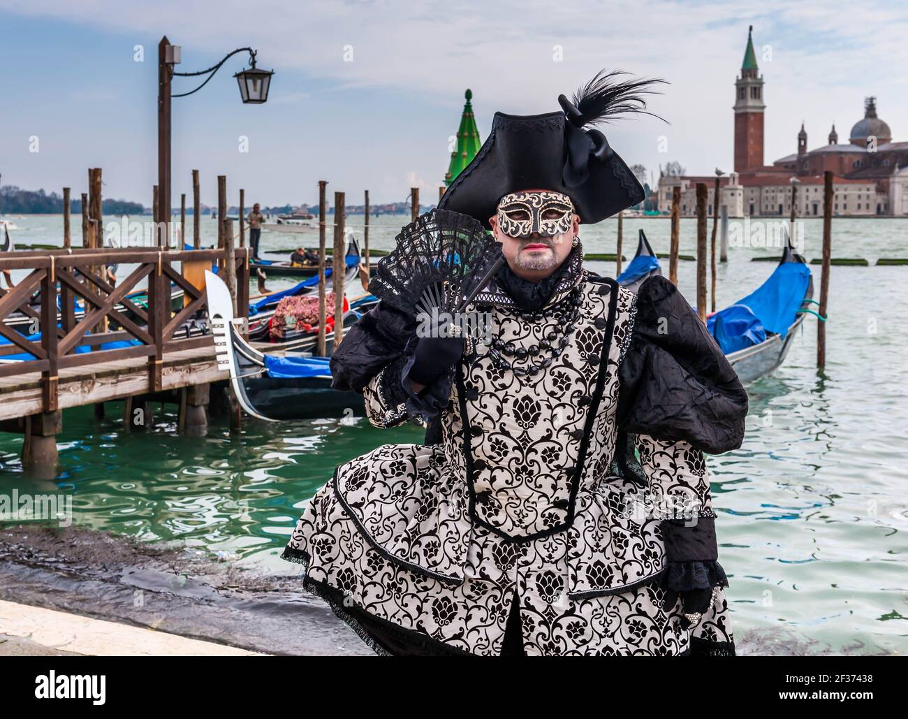 Colorful costume during the famous carnival in Venice in Veneto, Italy Stock Photo