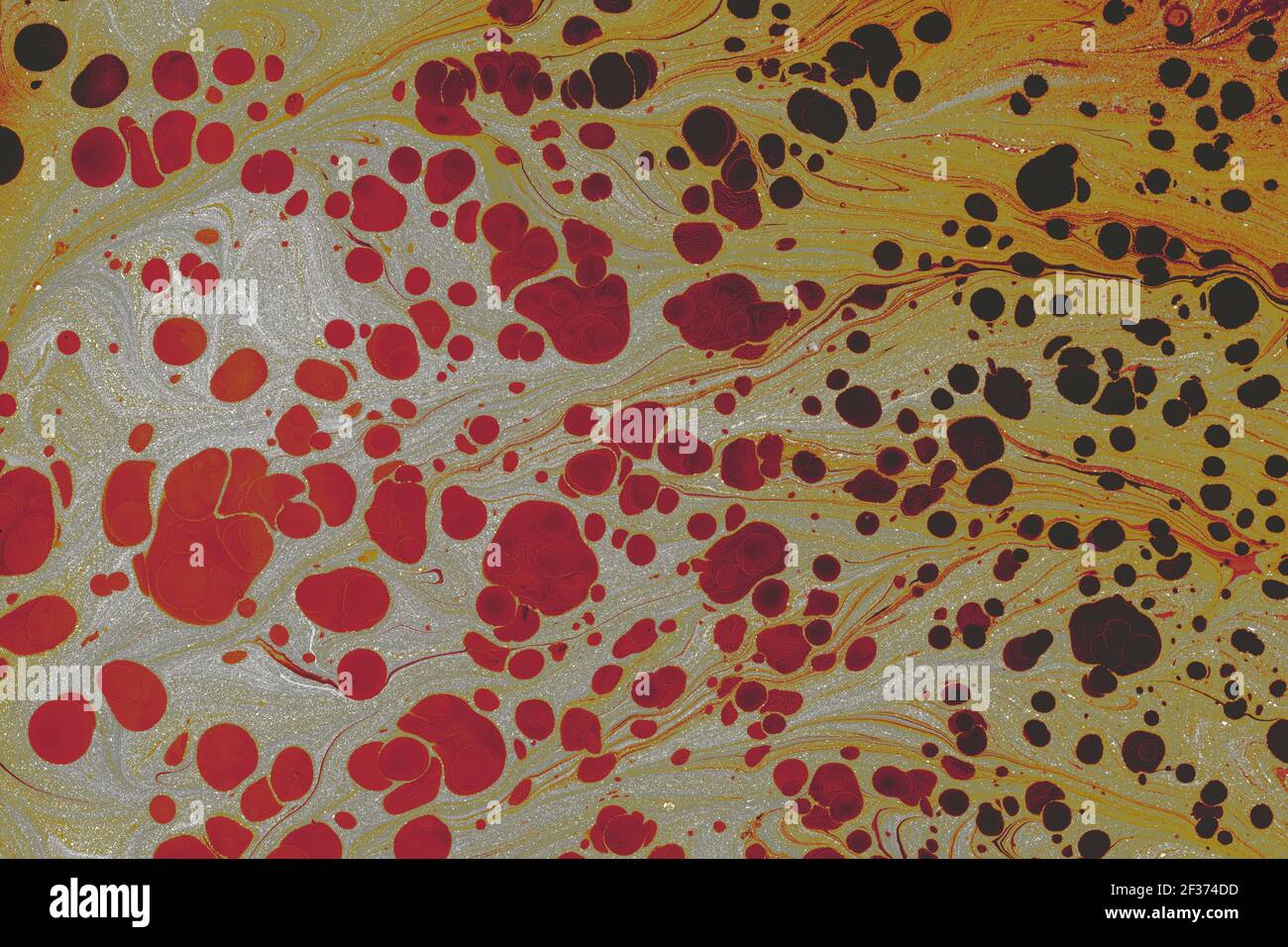 An abstract oil painting with yellow and red colors - perfect for ...