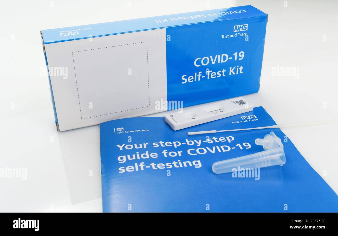 Covid19 selftest NHS test and trace kit provided to students of