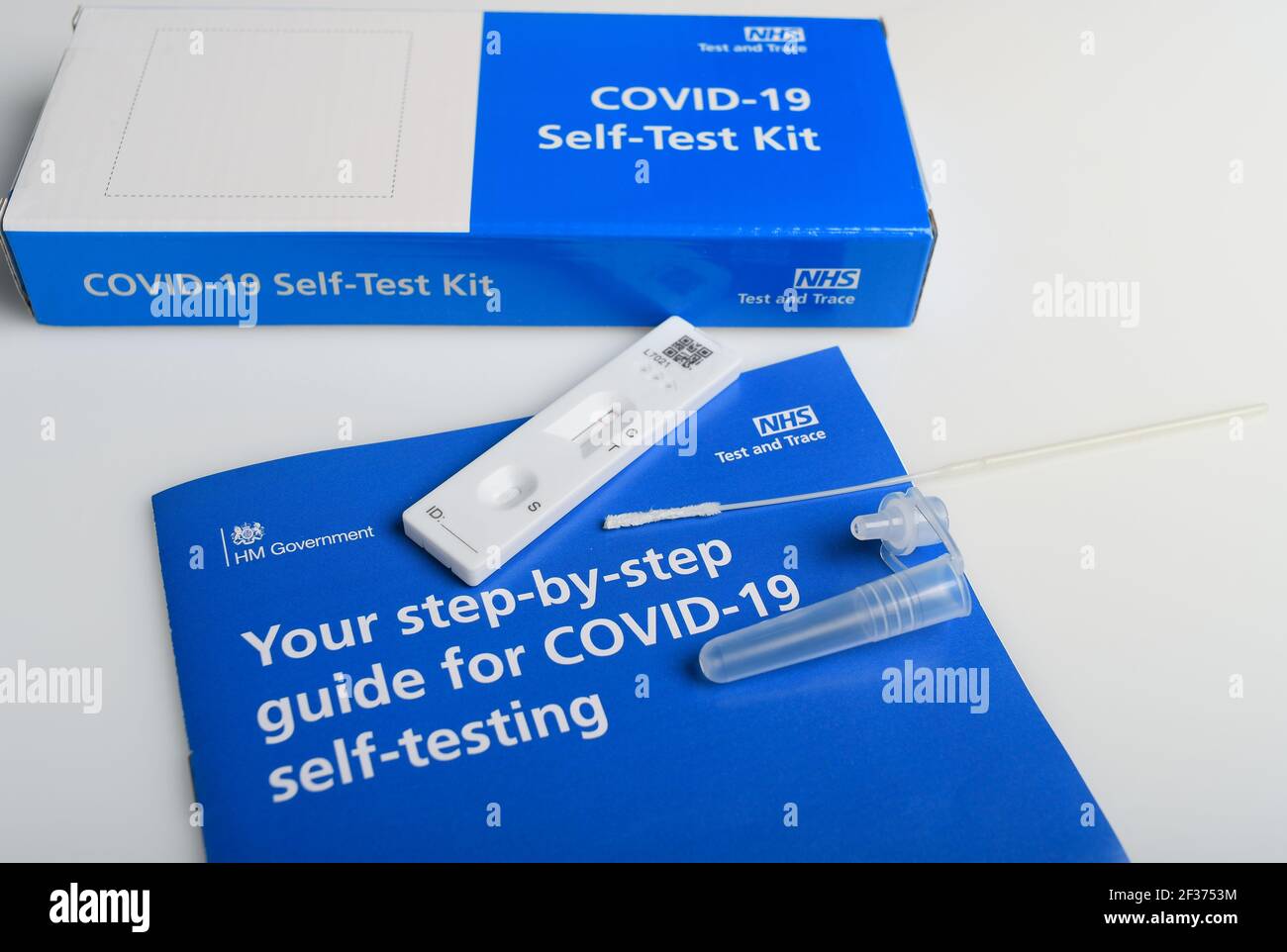 Covid19 selftesting NHS test and trace home kit showing test results