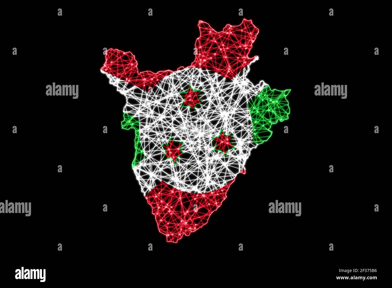 Map of Burundi, Polygonal mesh line map, flag map Stock Photo - Alamy