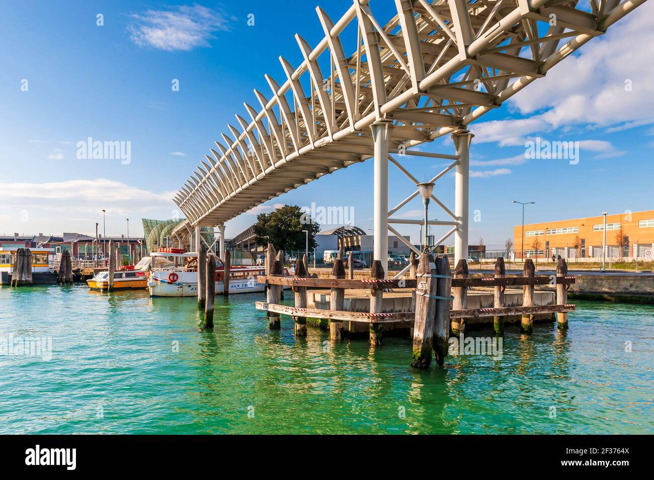Monorail between Piazzale Roma and the cruise port of Venice in Veneto, Italy Stock Photo