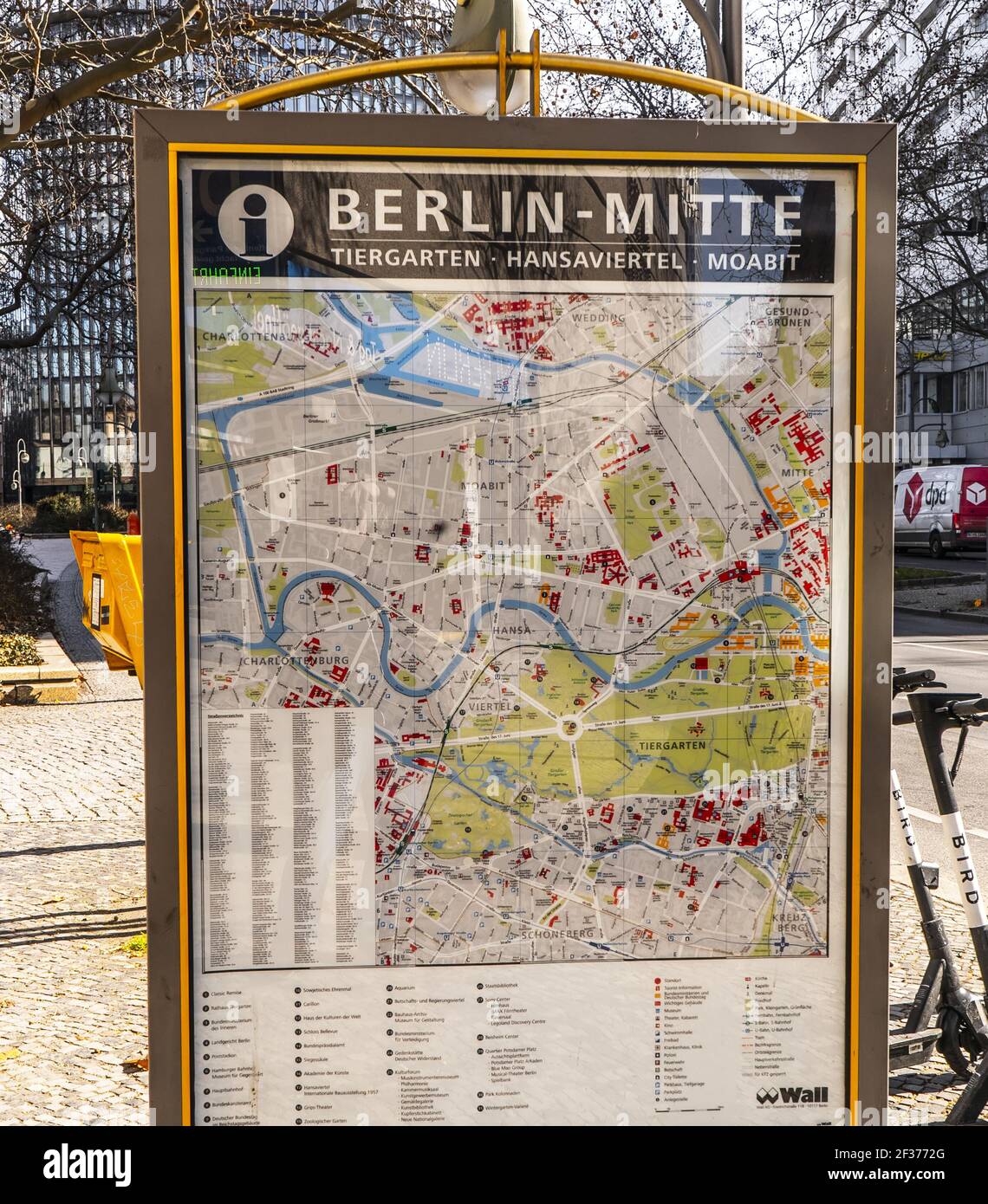 Map of Central Berlin Germany - CITY OF BERLIN, GERMANY - MARCH 11 ...