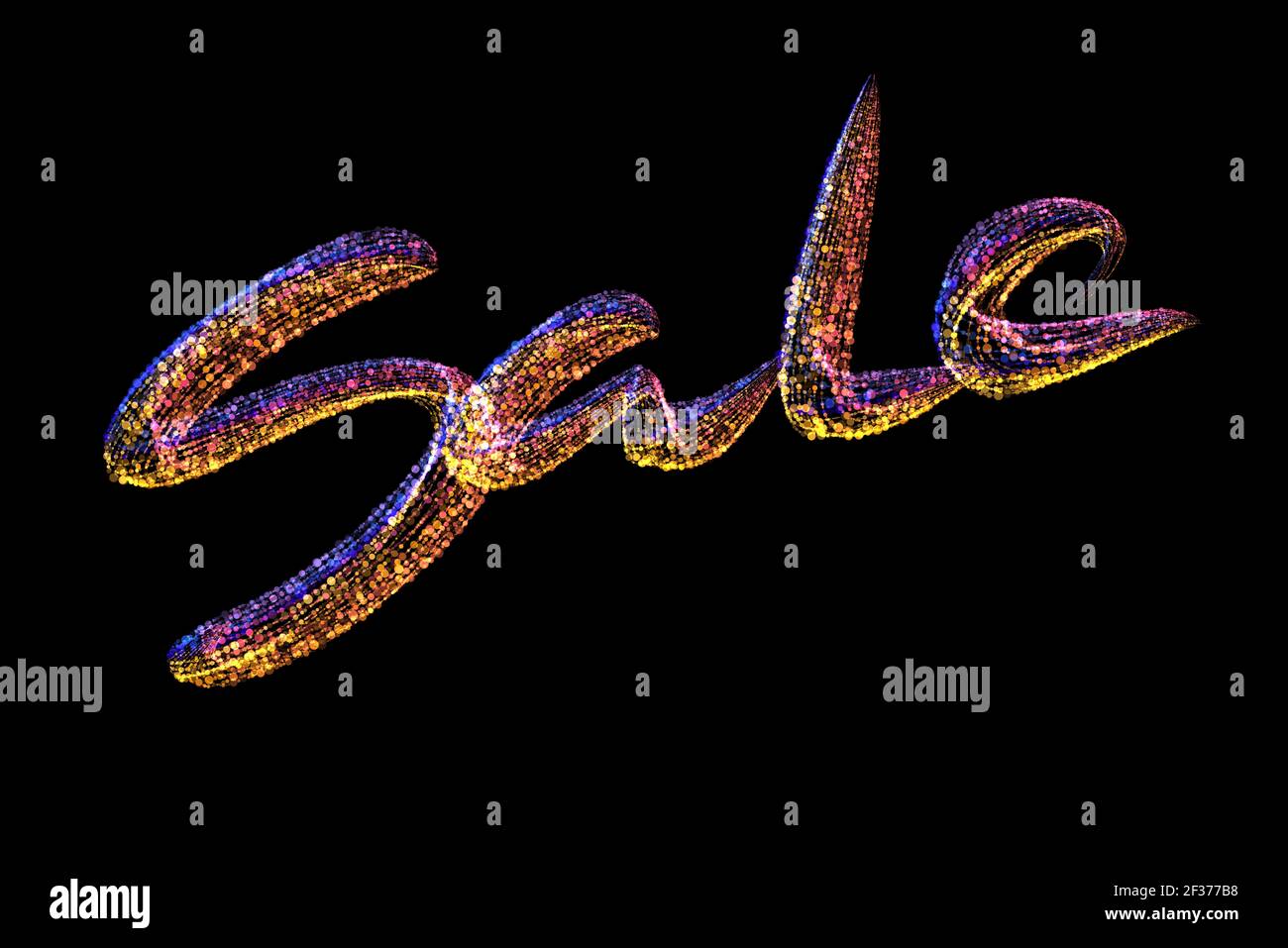 Sale handmade lettering, calligraphy made by colorful confetti, for prints, posters, web Stock Photo