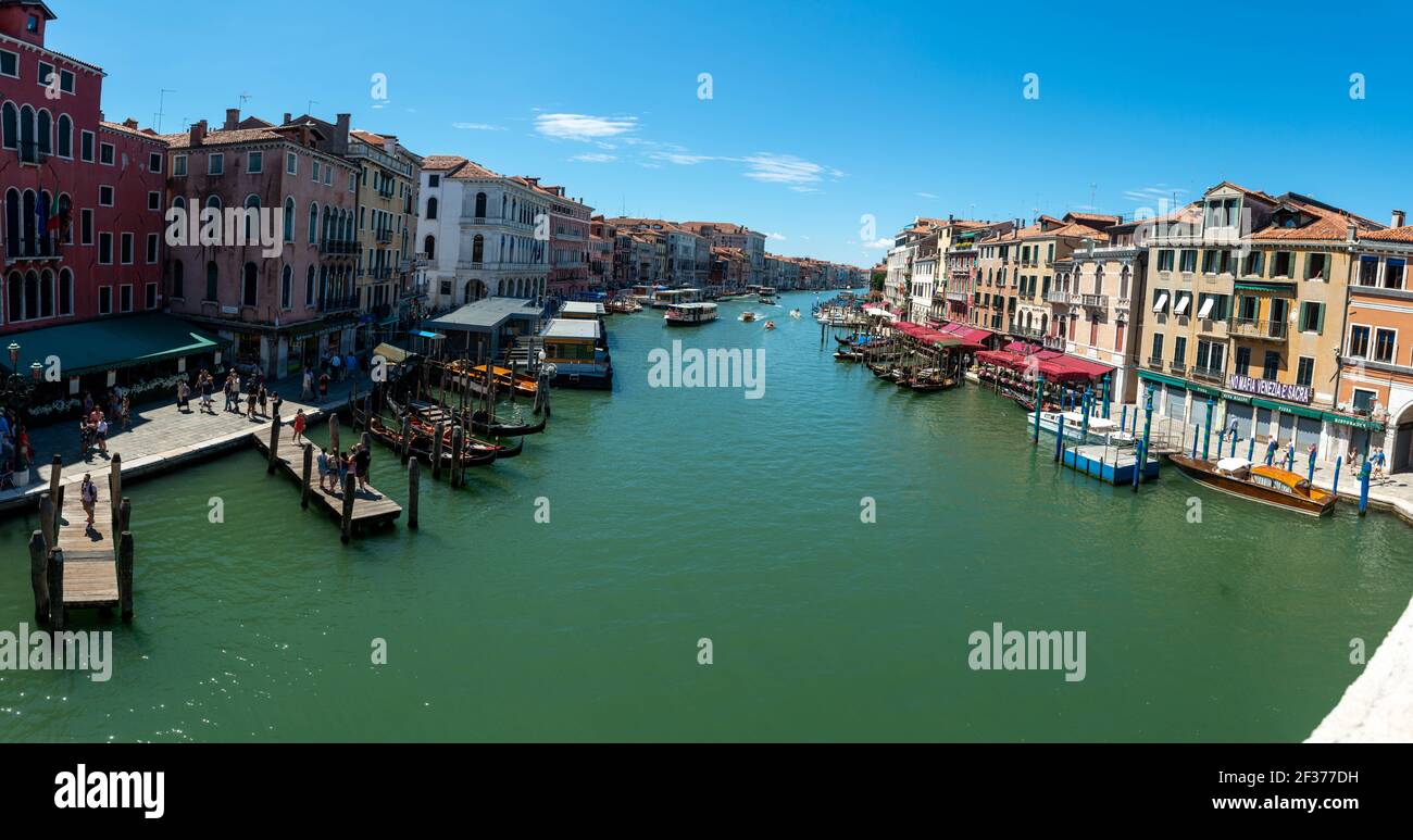 venice italy july 18 2020: rialto marble bridge in venice on a gorgeous sunny day Stock Photo