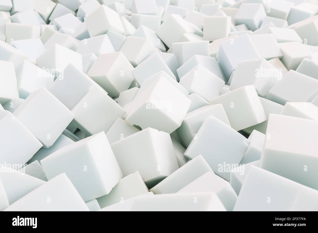 foam rubber white cubes in a gym Stock Photo