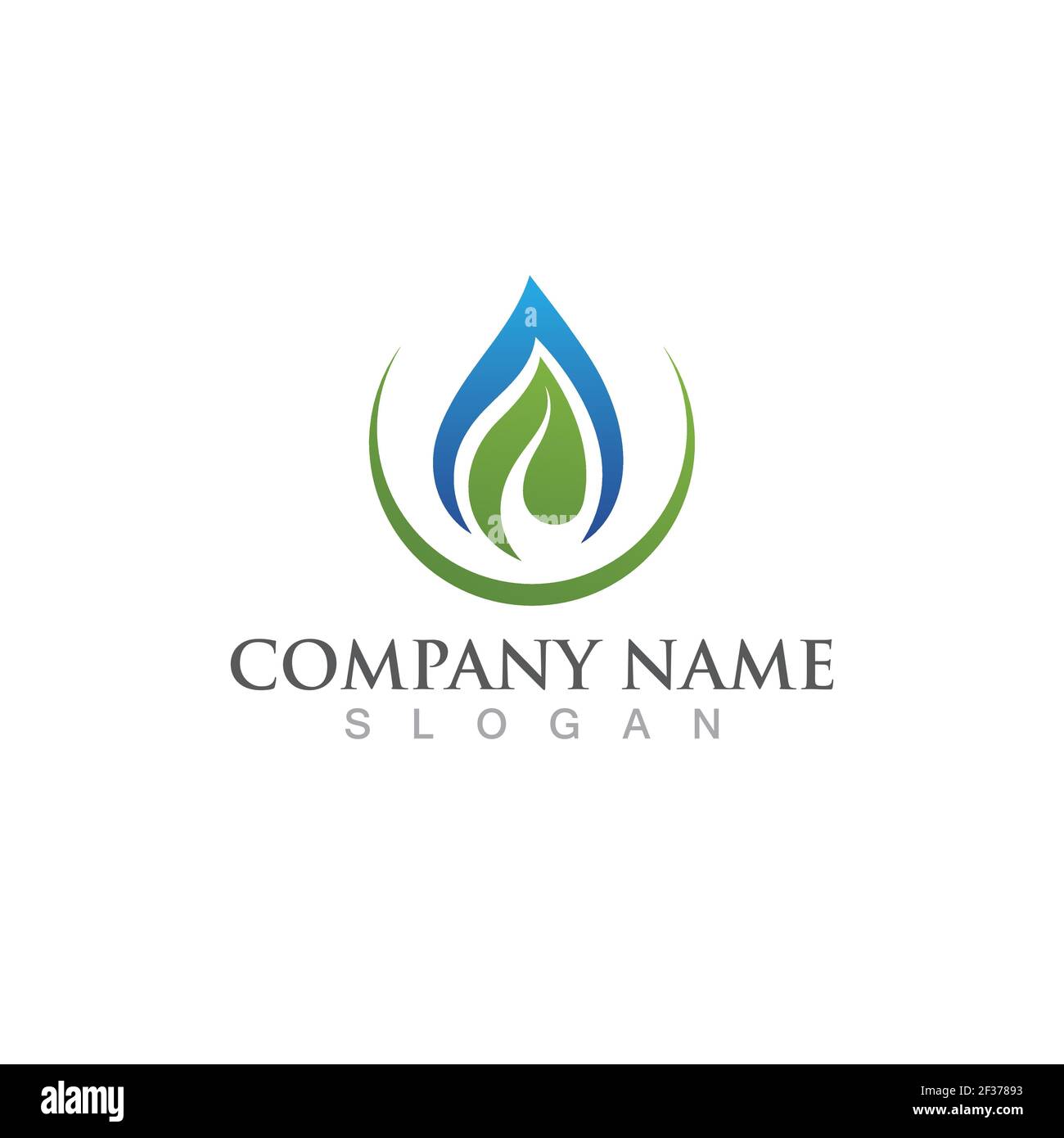 Water drop and leaf green Logo Template vector Stock Vector Image & Art ...