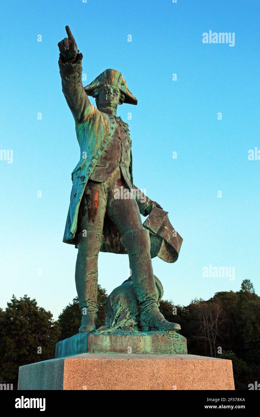 Rochambeau Monument in King Park, Newport, Rhode Island. Stock Photo