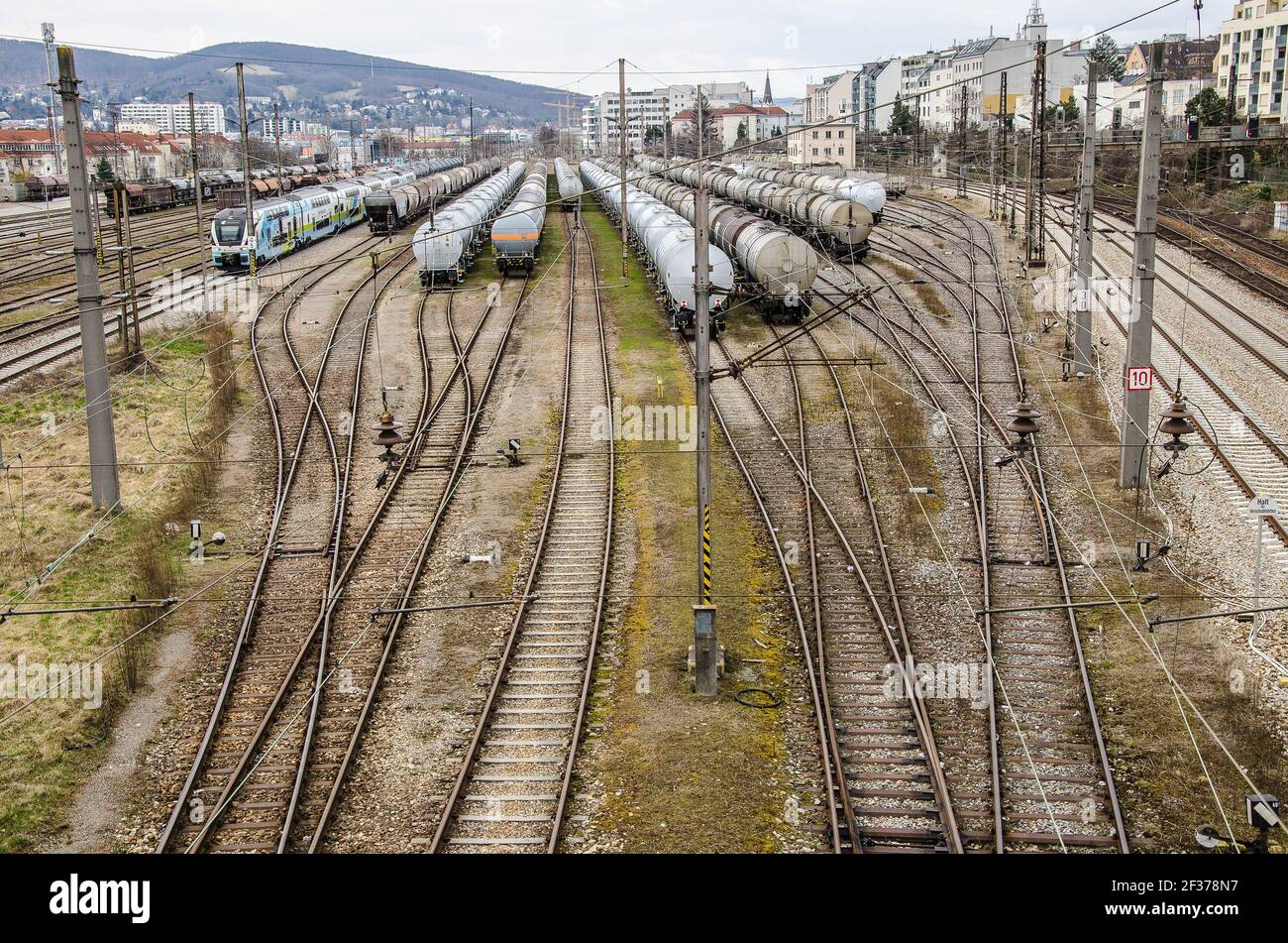 Austria by Rail  Journeying to and through Austria by rail is easier than ever before. Stock Photo