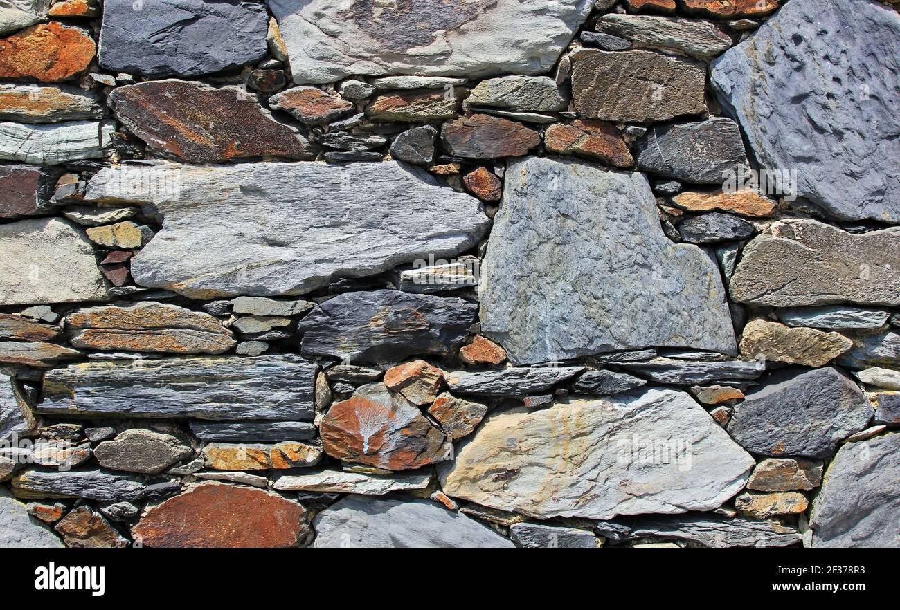 Detail of a stone wall. Stock Photo