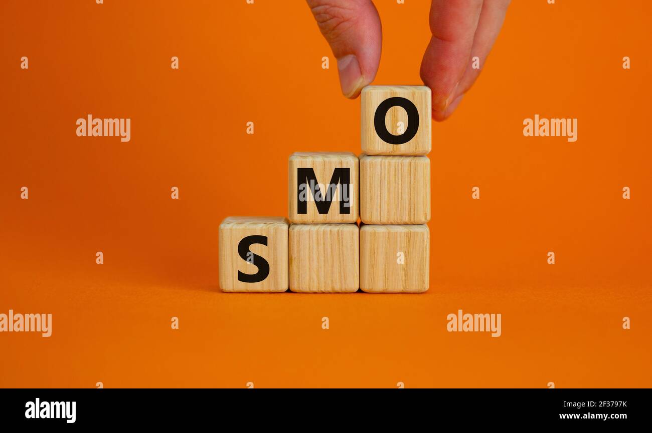 SMO, social media optimization symbol. Wooden cubes with word 'SMO ...