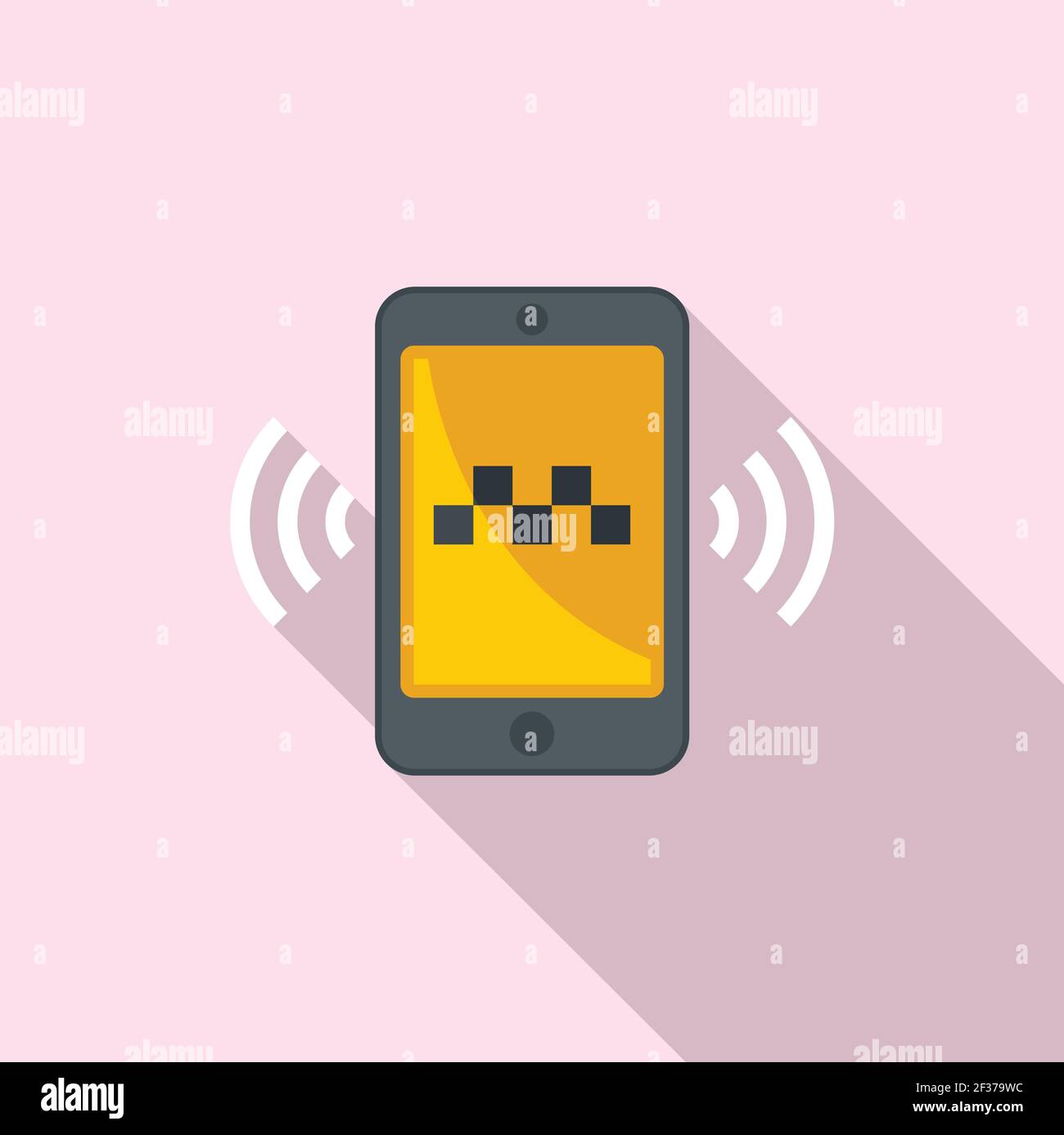 Call unmanned taxi icon, flat style Stock Vector